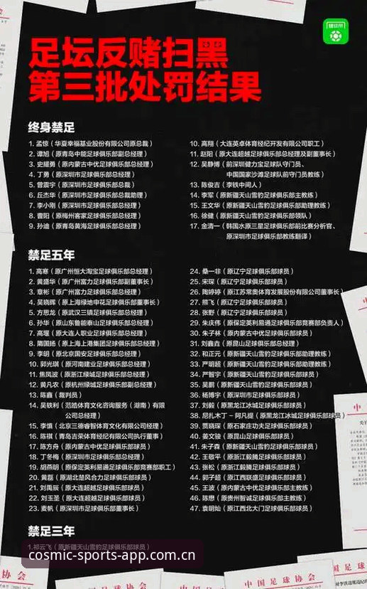 足协第三批禁足名单深度解析：终身禁赛vs五年禁令，哪些行为触碰了红线？